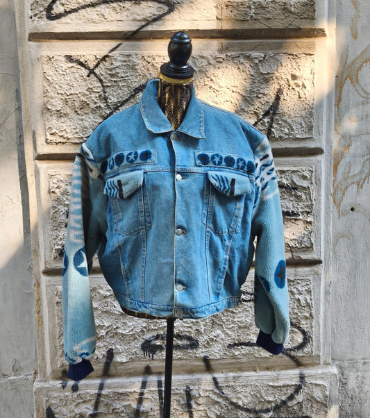 Giacca in jeans vintage Shining nativi d'America Taglia L