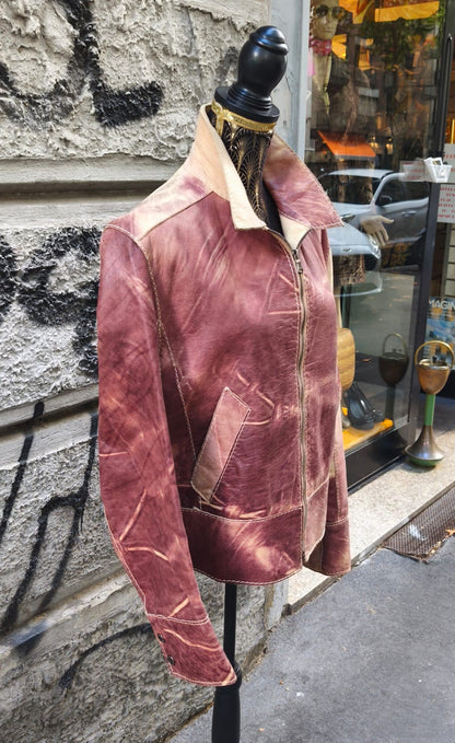 Giacca in pelle vintage Dolce e Gabbana Taglia 46