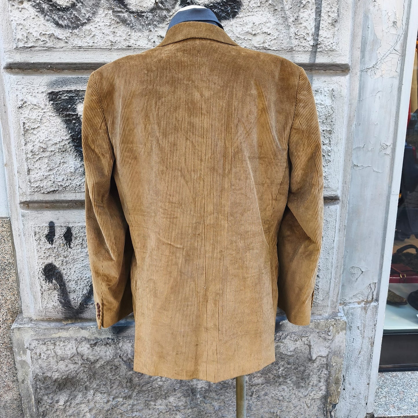 Blazer uomo vintage in velluto a coste color nocciola