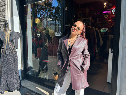 Giacca donna lunga in vera pelle vintage