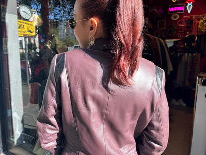 Giacca donna lunga in vera pelle vintage