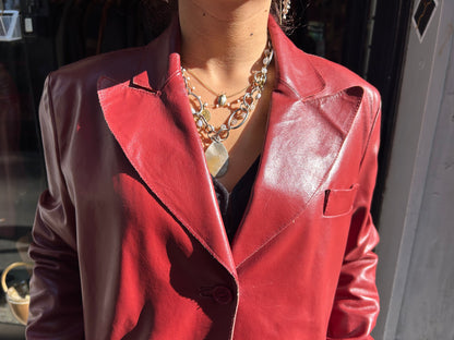 Giacca donna vintage in vera pelle