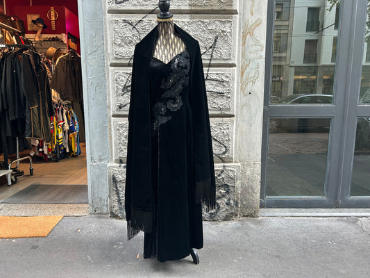Abito vintage in velluto Gianni Versace con stola