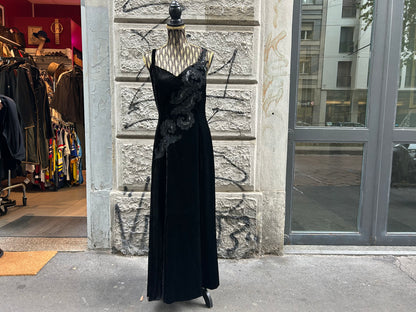 Abito vintage in velluto Gianni Versace con stola