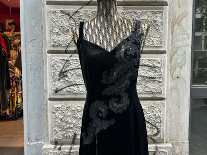 Abito vintage in velluto Gianni Versace con stola