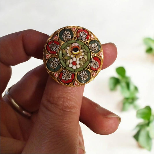 Spilla vintage anni 60 con micro mosaico