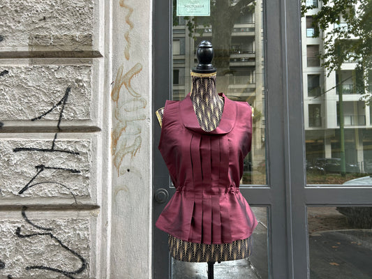 Camicia gilet in shantung di seta vintage