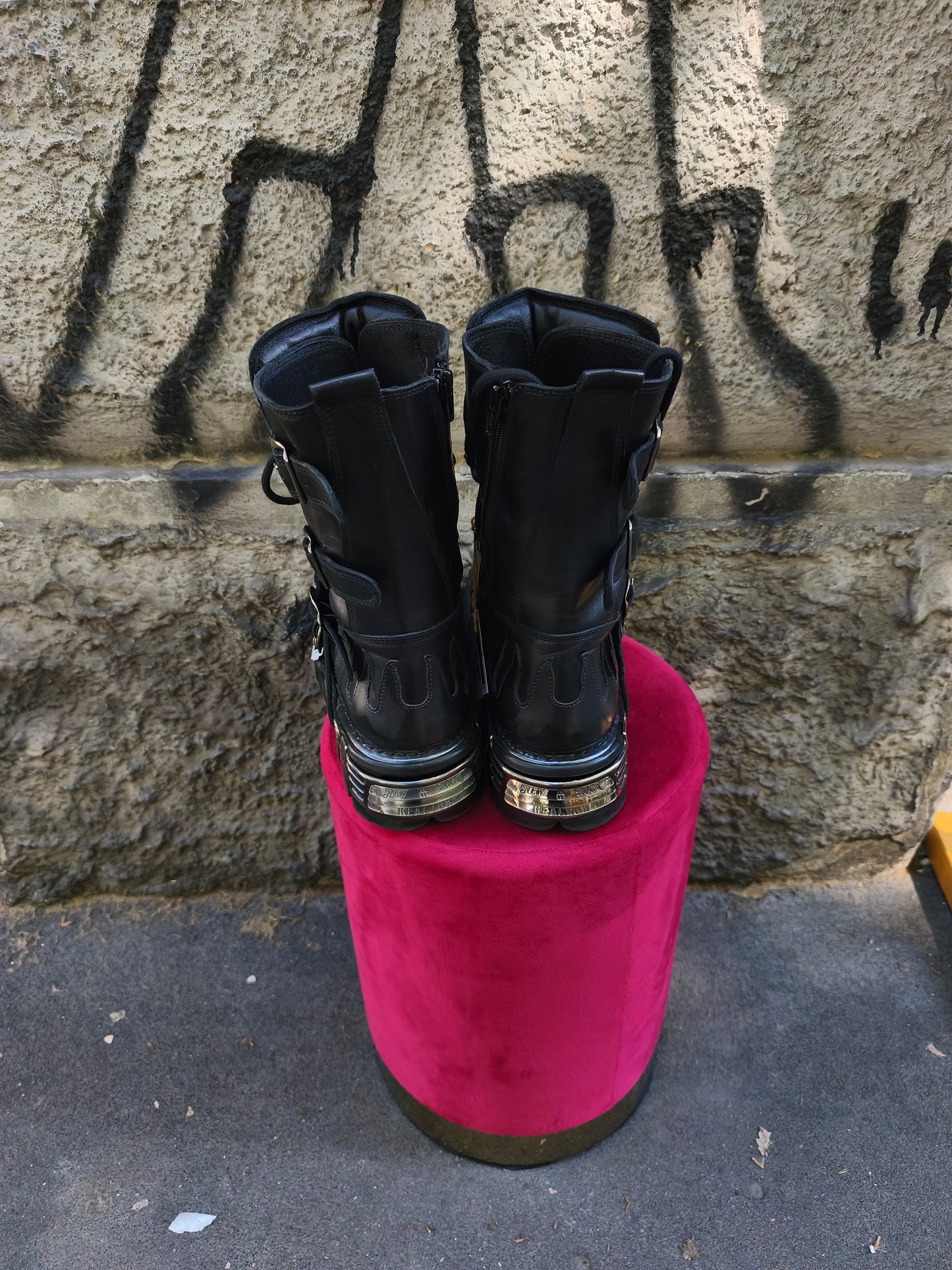 Stivale New Rock nero con fiamme tg 43 modello M-591-S2