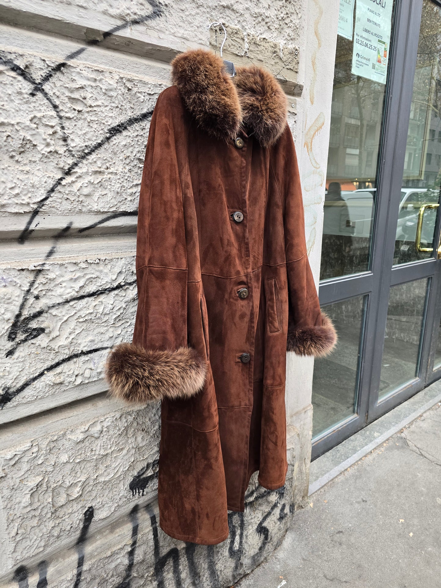Montone shearling vintage lungo
