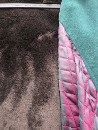 Giacca vintage in panno verde bottiglia