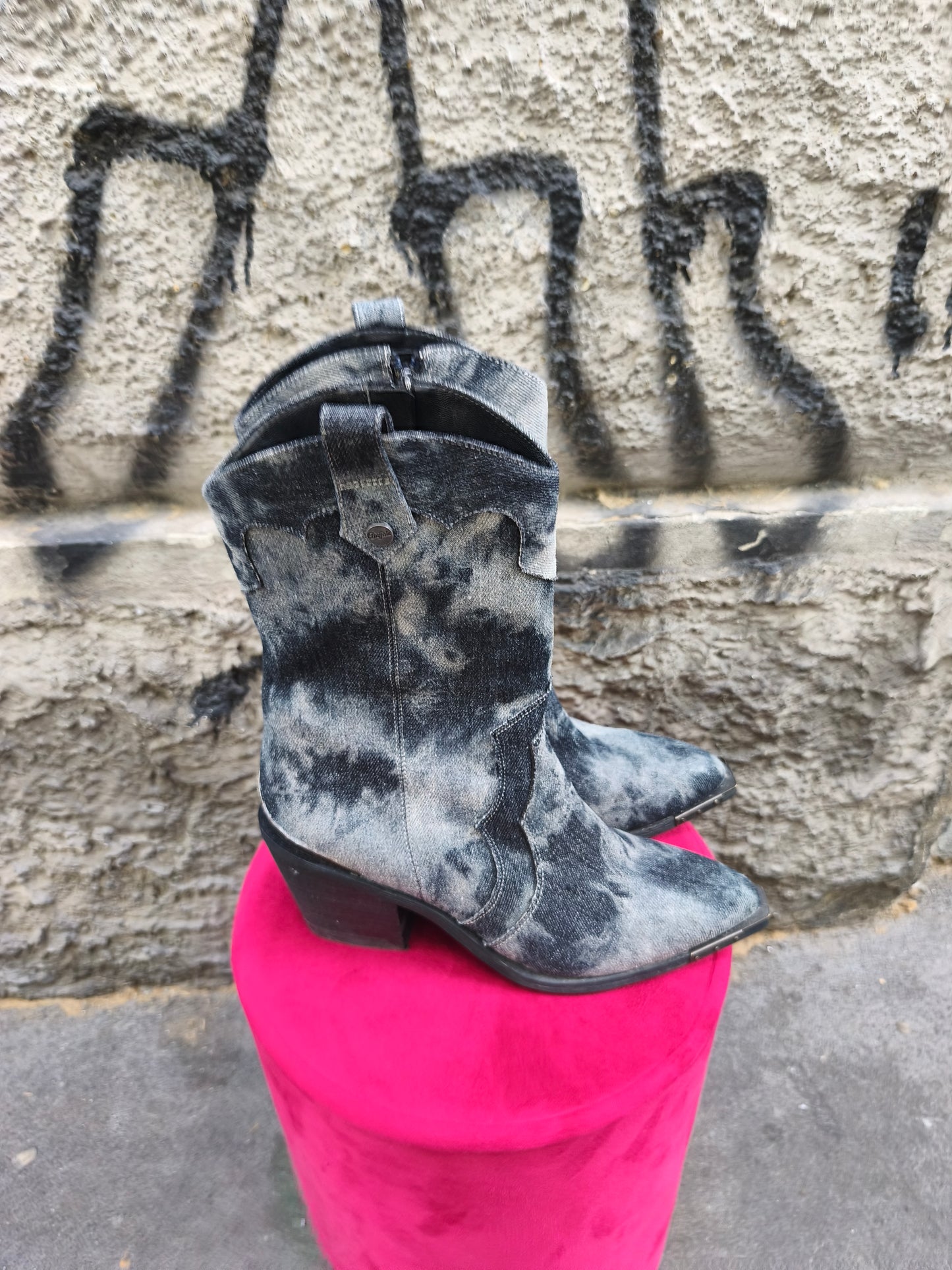 Stivali texani  Buffalo in denim tagia 39