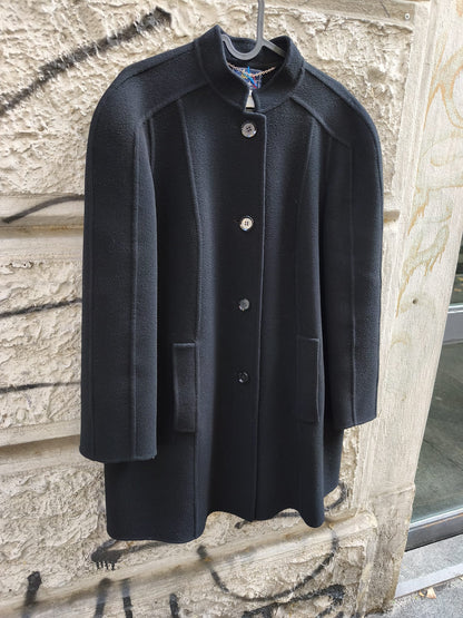 Cappotto nero vintage donna lana e cashmere