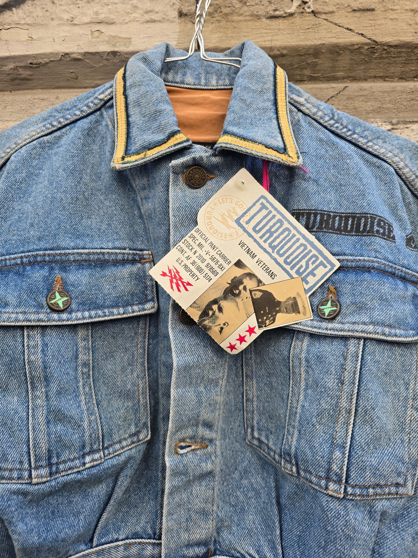 Giacca in denim vintage Turquoise mai indossata