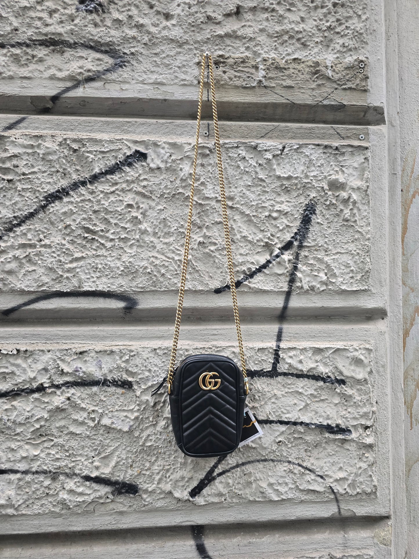 Borsa Gucci vintage Marmont mini nera in pelle