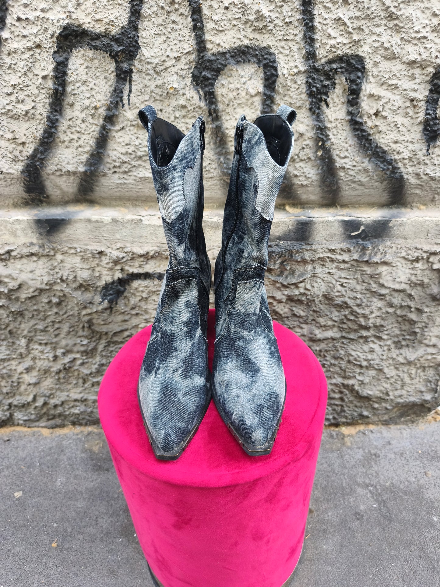 Stivali texani  Buffalo in denim tagia 39