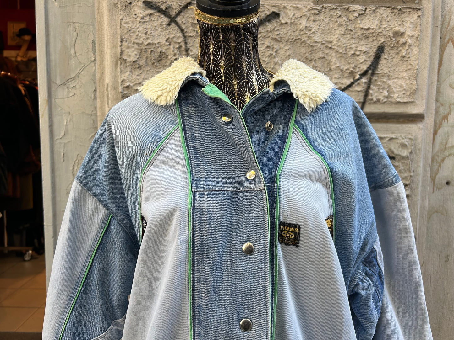 Giacca uomo sherpa jeans vintage