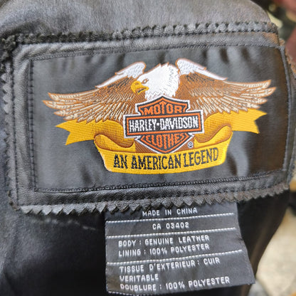 Giacca uomo in vera pelle vintage nera Harley Davidson