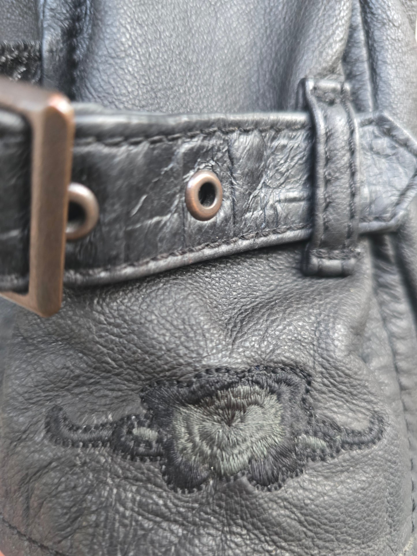 Giacca vintage in pelle nera El Charro