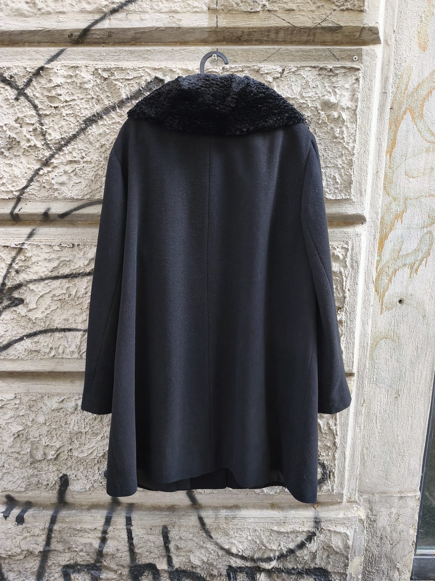 Cappotto donna in pura lana lungo nero