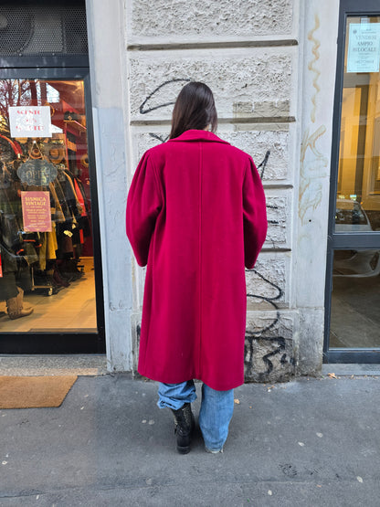 Cappotto vintage donna borgogna