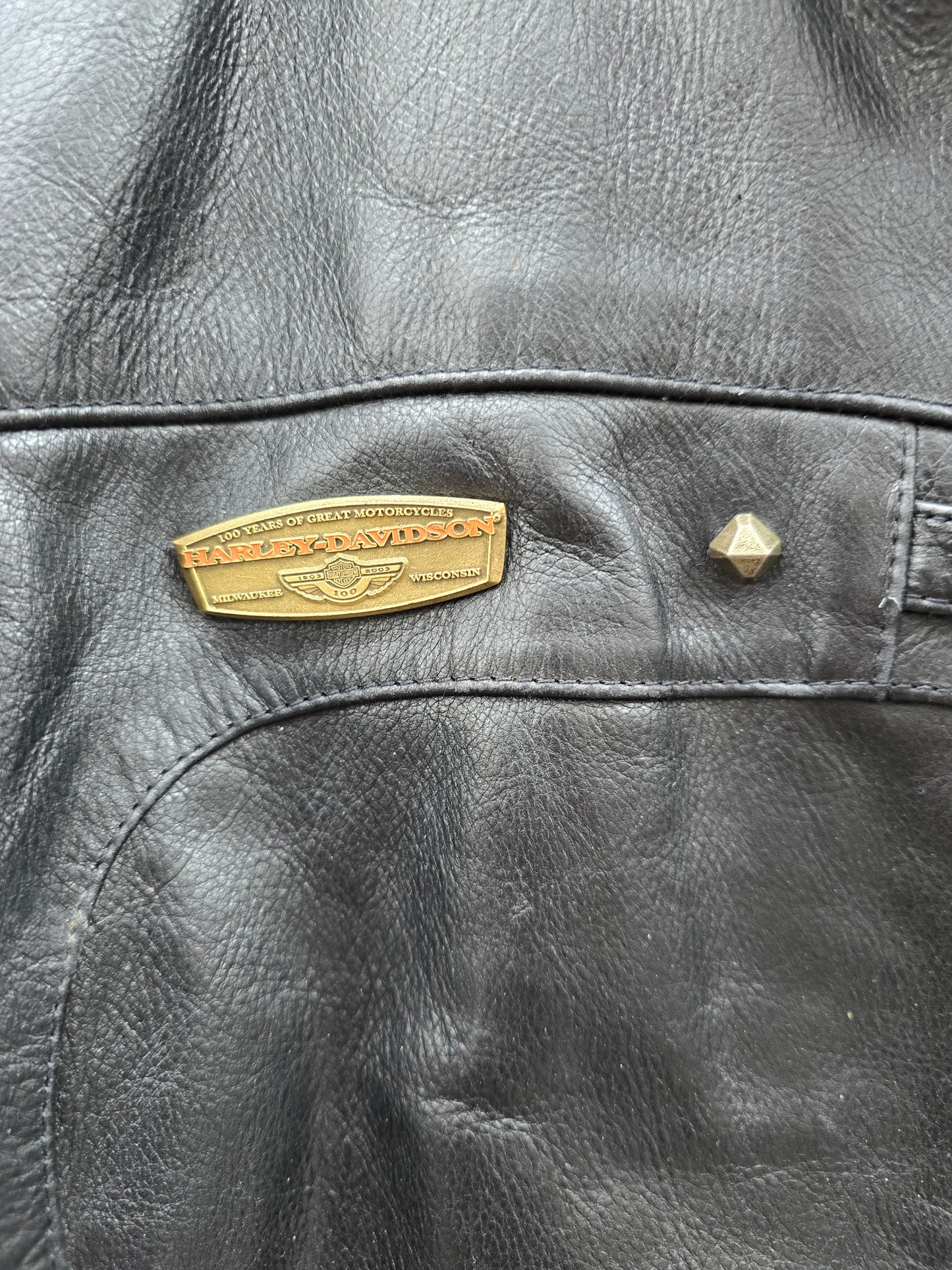 Giacca vintage in vera pelle Harley Davidson
