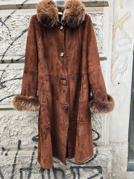 Montone shearling vintage lungo