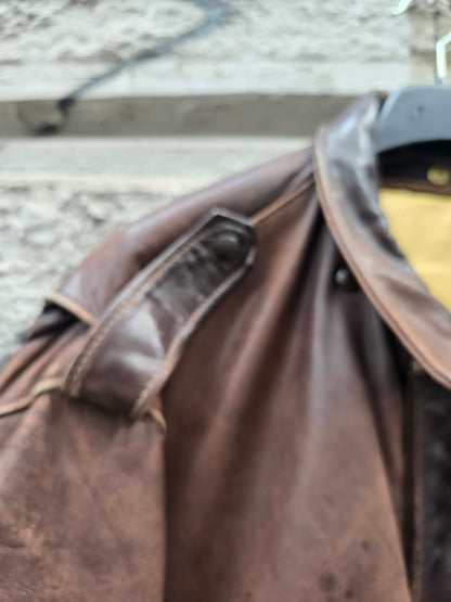 Schott vintage aviatore in vera pelle marrone
