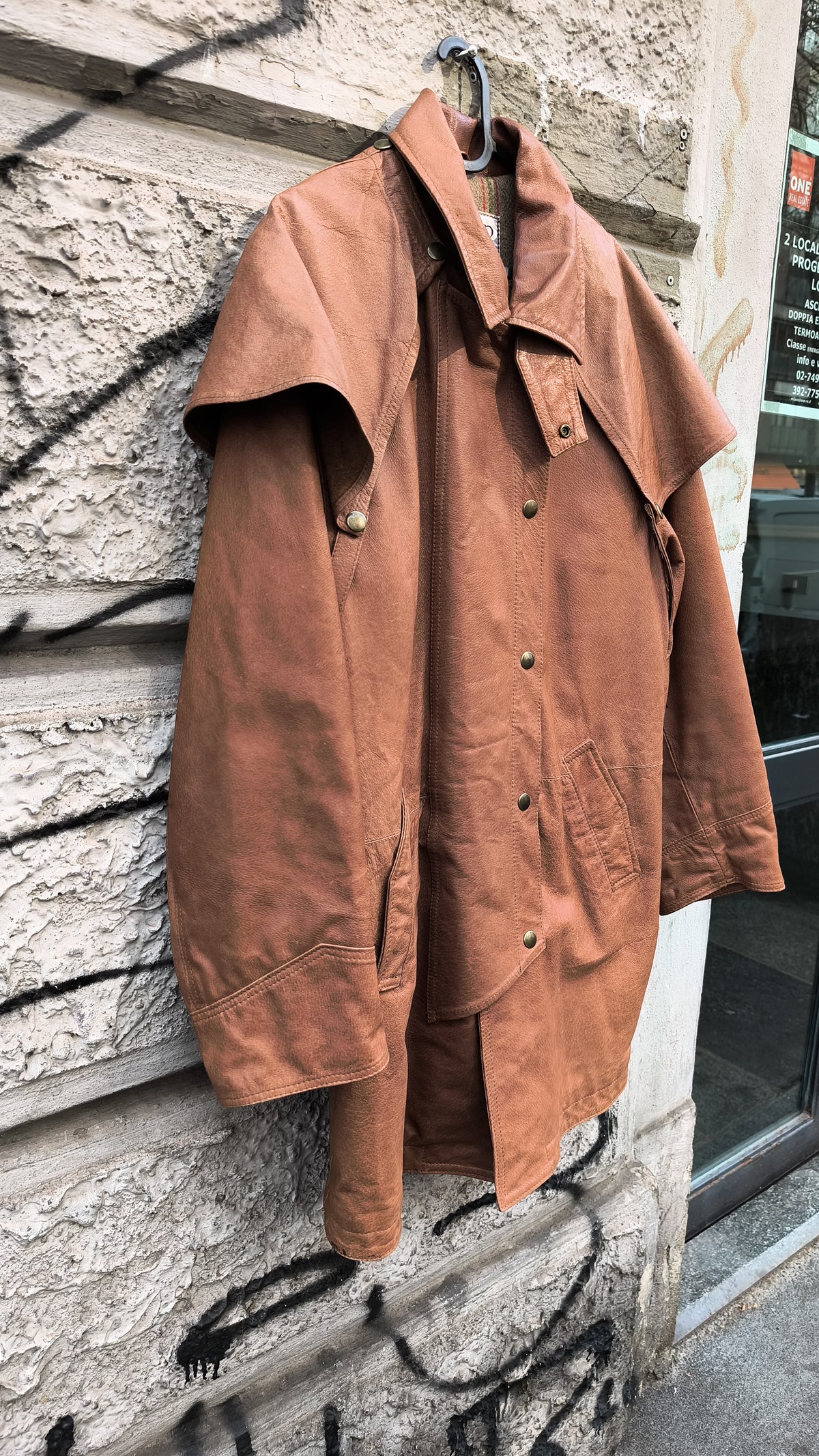 Giacca in vera pelle vintage marrone