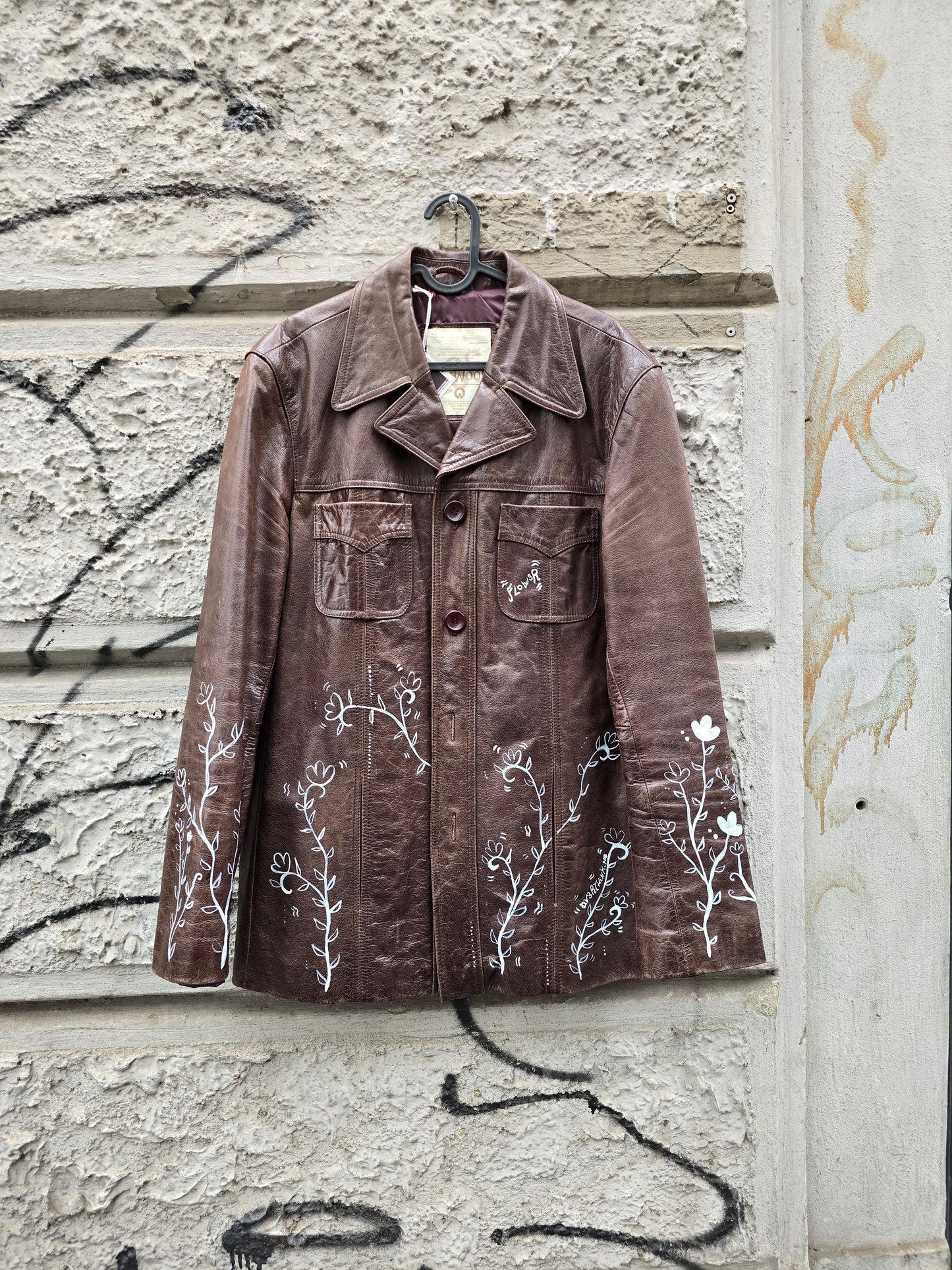 Giacca vintage in vera pelle custom