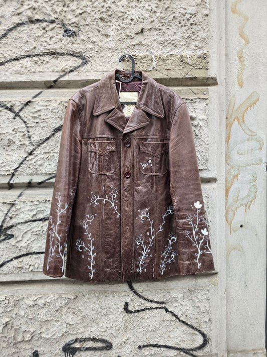 Giacca vintage in vera pelle custom