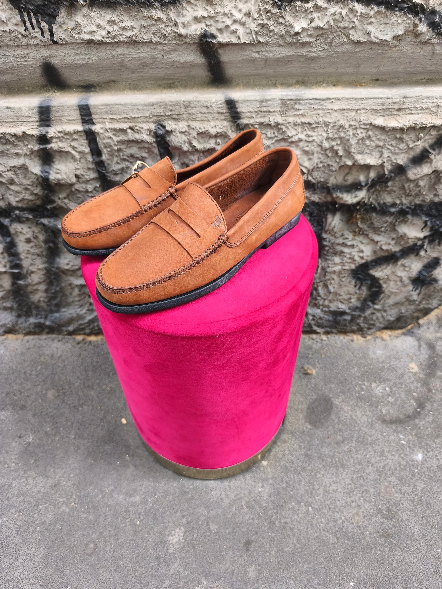 Mocassino vintage Tod's taglia 41 marrone chiaro scamosciato, mai indossato
