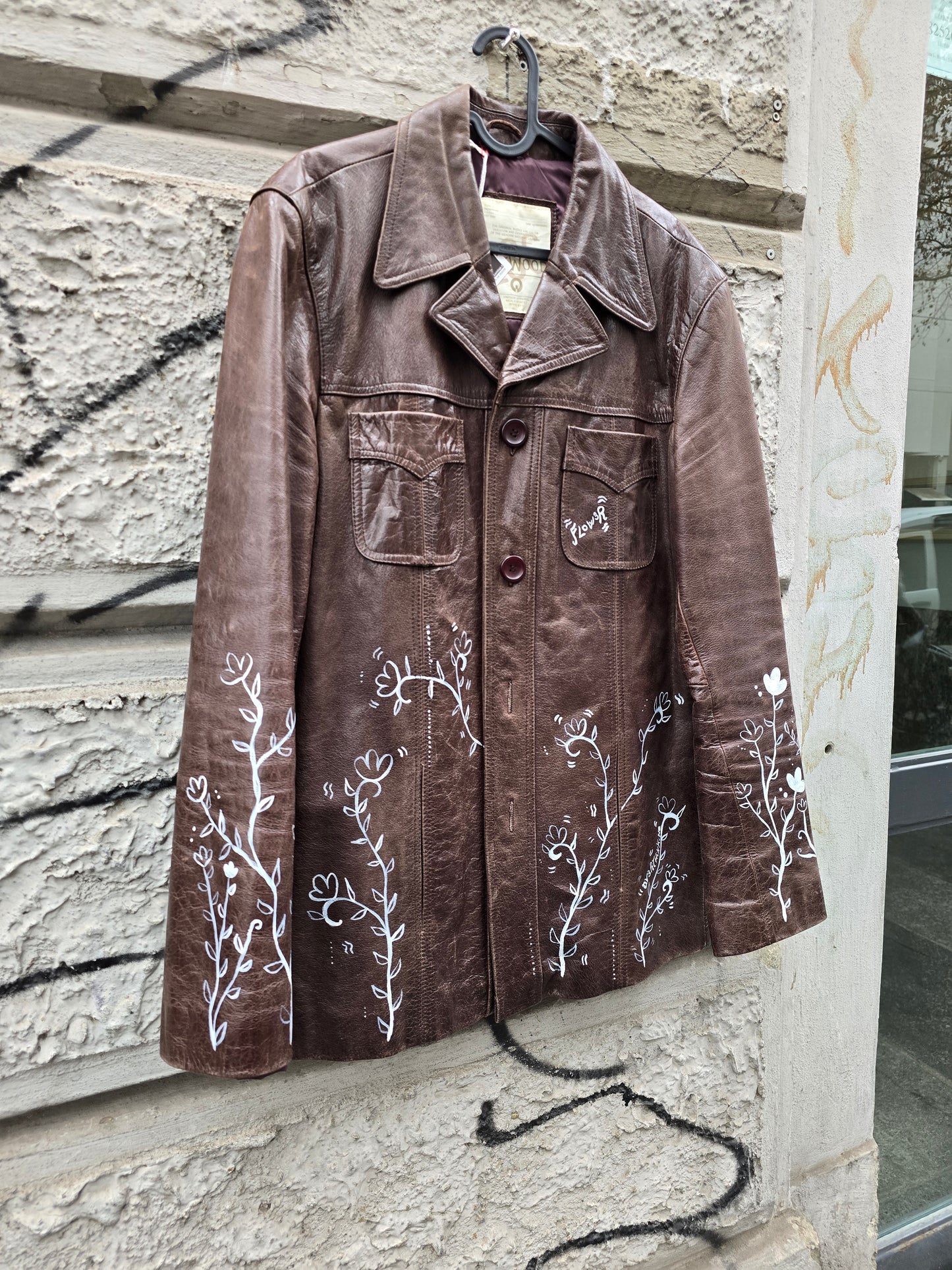 Giacca vintage in vera pelle custom