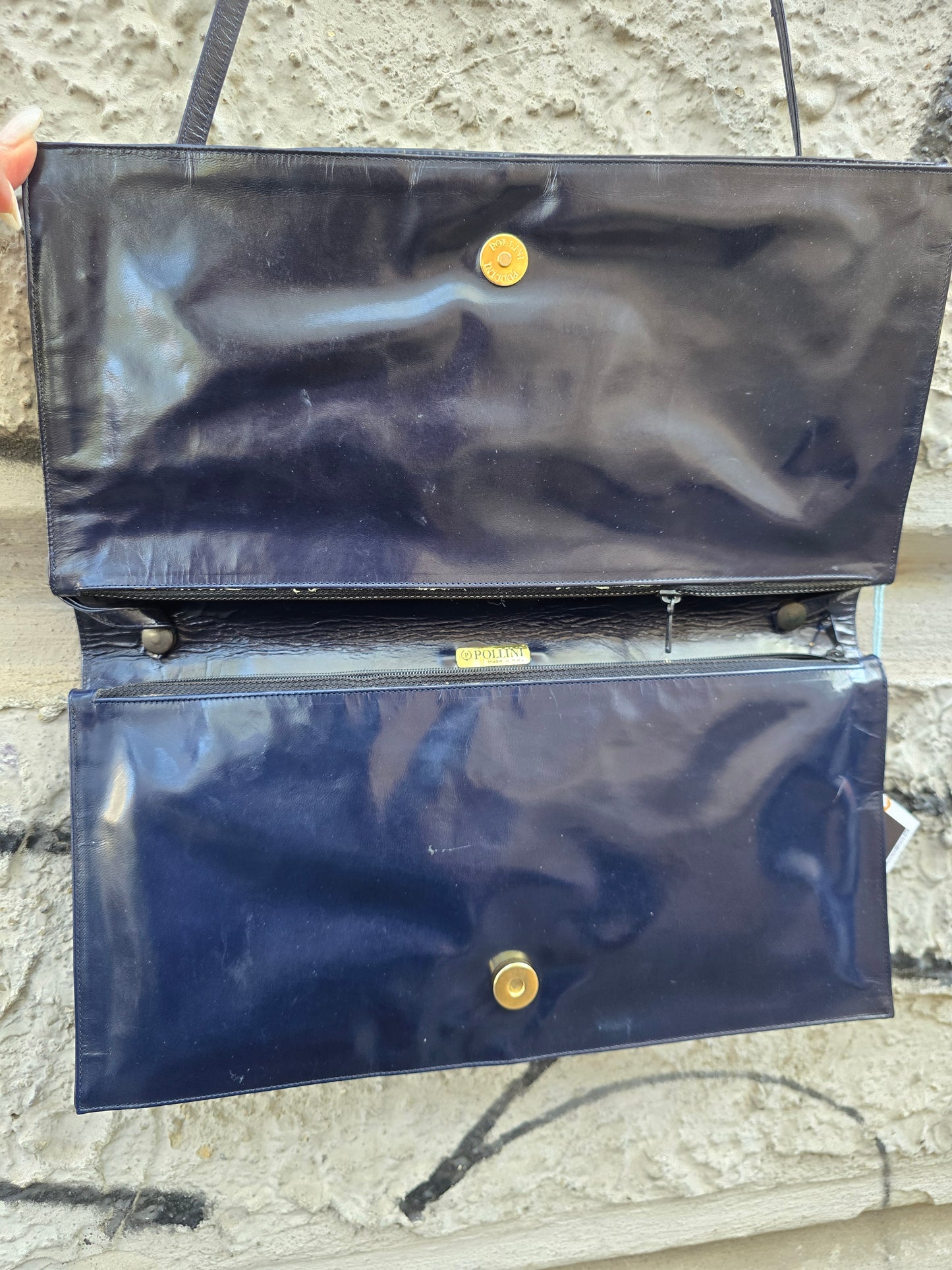 Borsa vintage Pollini blu