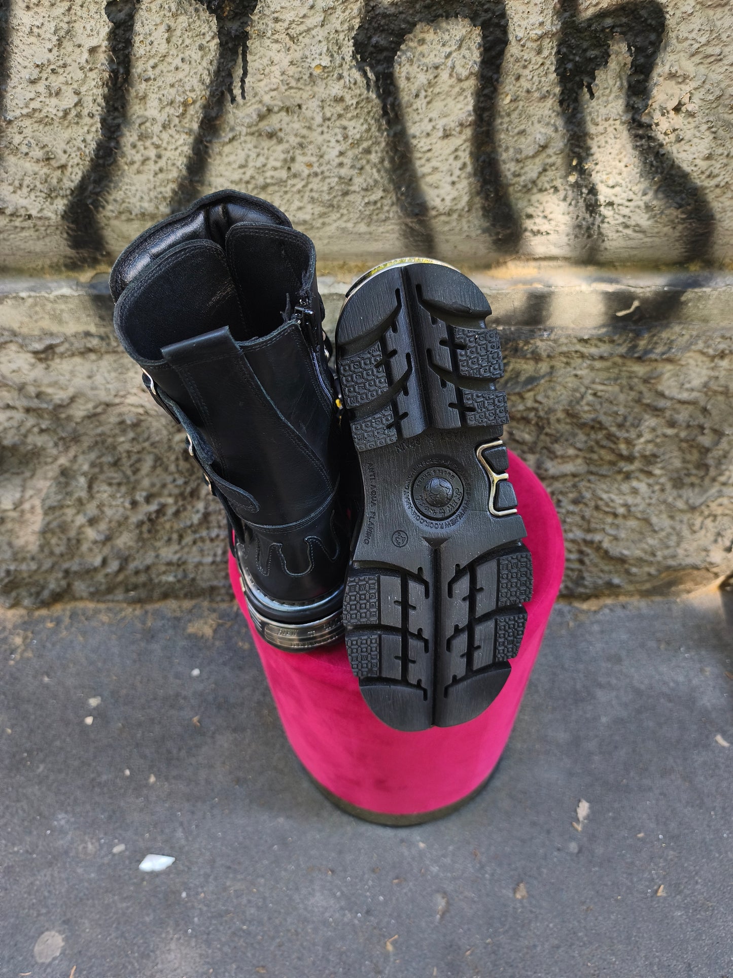 Stivale New Rock nero con fiamme tg 43 modello M-591-S2