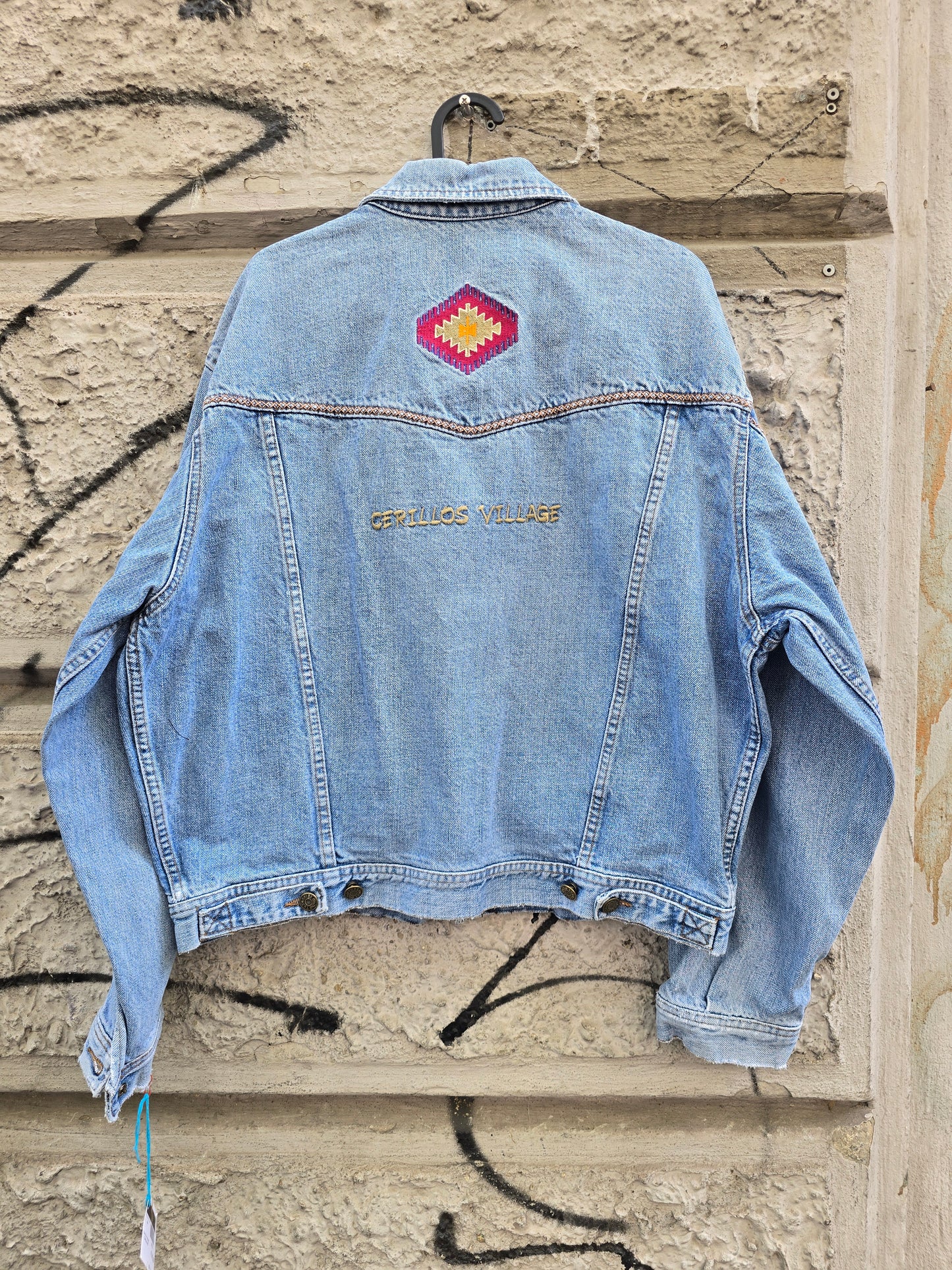 Giacca vintage in denim Turquoise