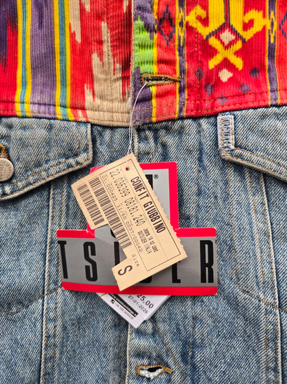 Giacca vintage Outsider in denim e velluto