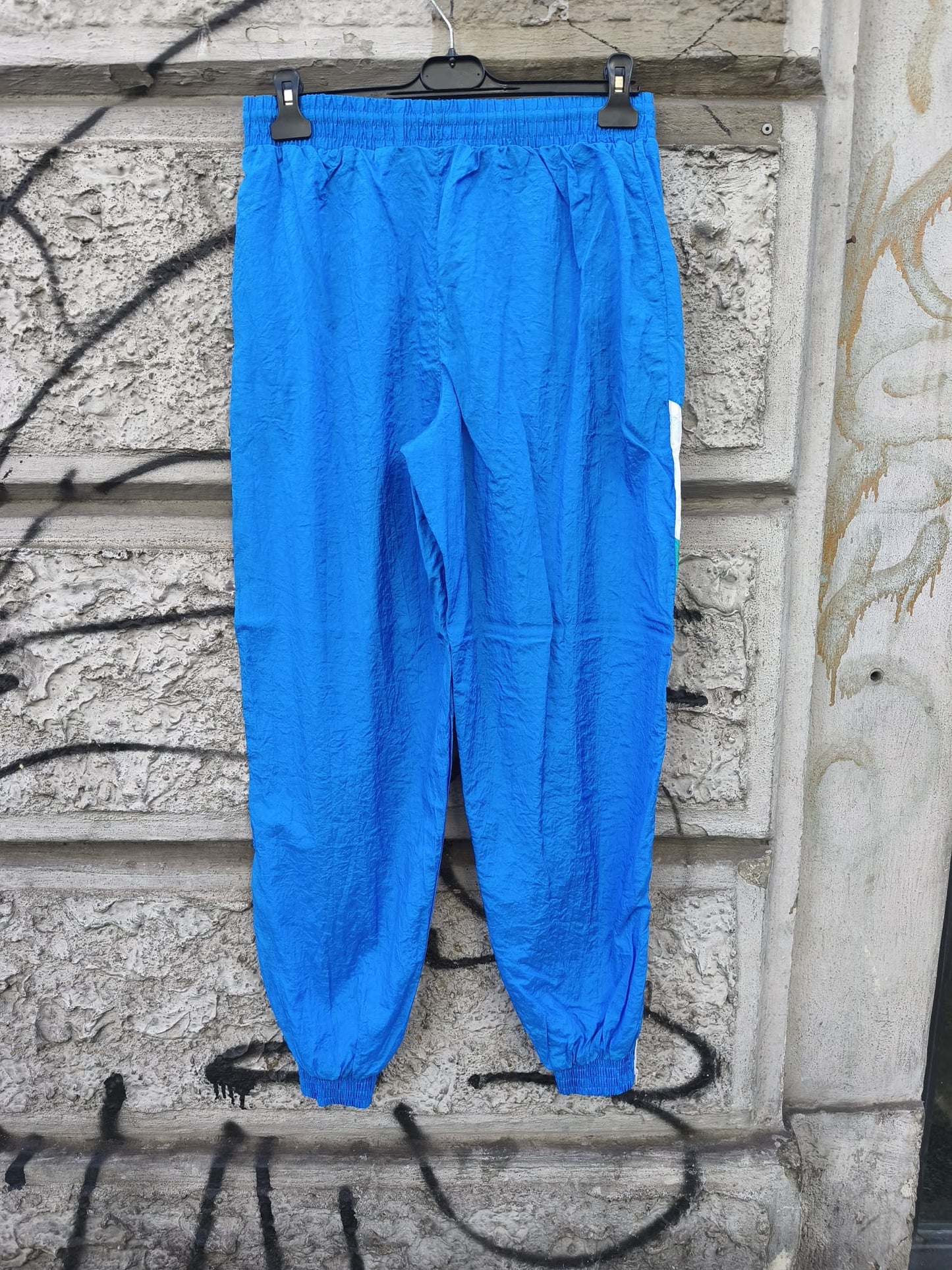 Tuta acetata anni 80 rt sportswear bianca verde blu