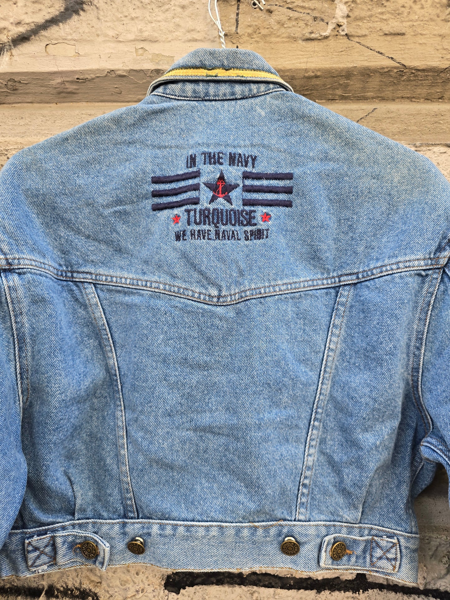 Giacca in denim vintage Turquoise mai indossata