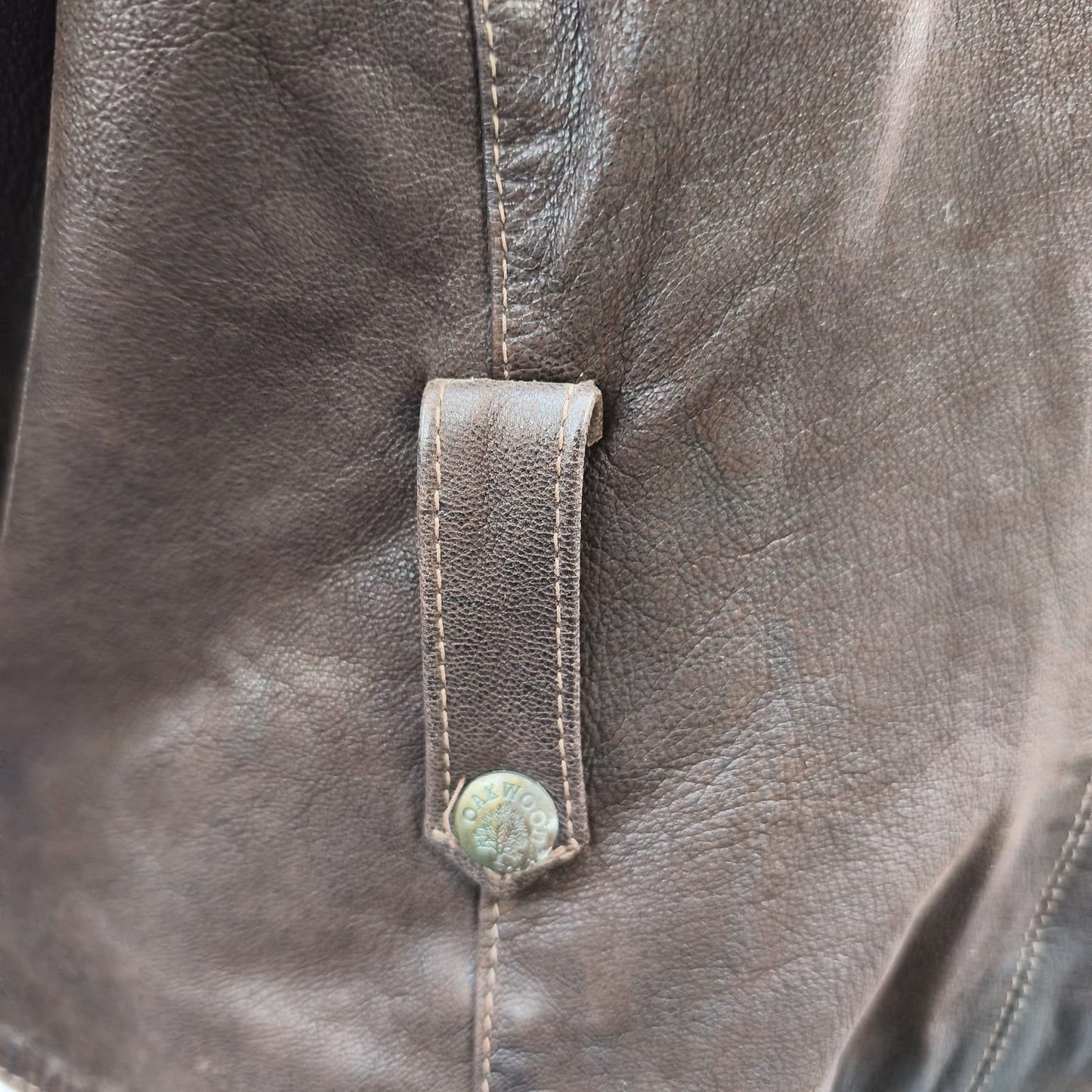 Giacca vintage in pelle marrone texana