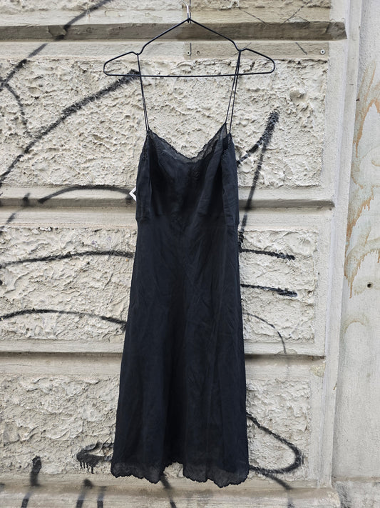 Sottoveste vintage in seta nera