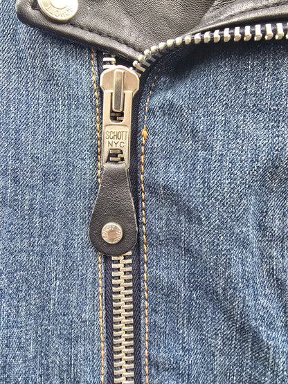 Giacca vintage in denim e pelle Schott Perfecto