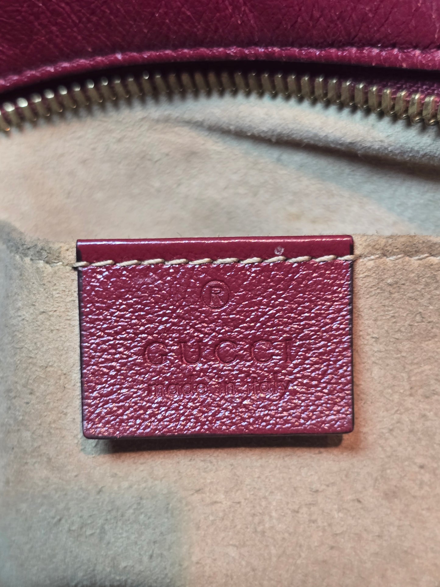 Borsa Gucci Marmont vintage rossa pelle e stoffa monogrammata