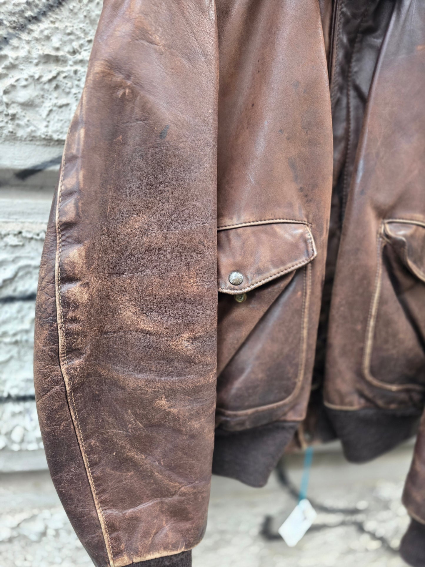 Schott vintage aviatore in vera pelle marrone