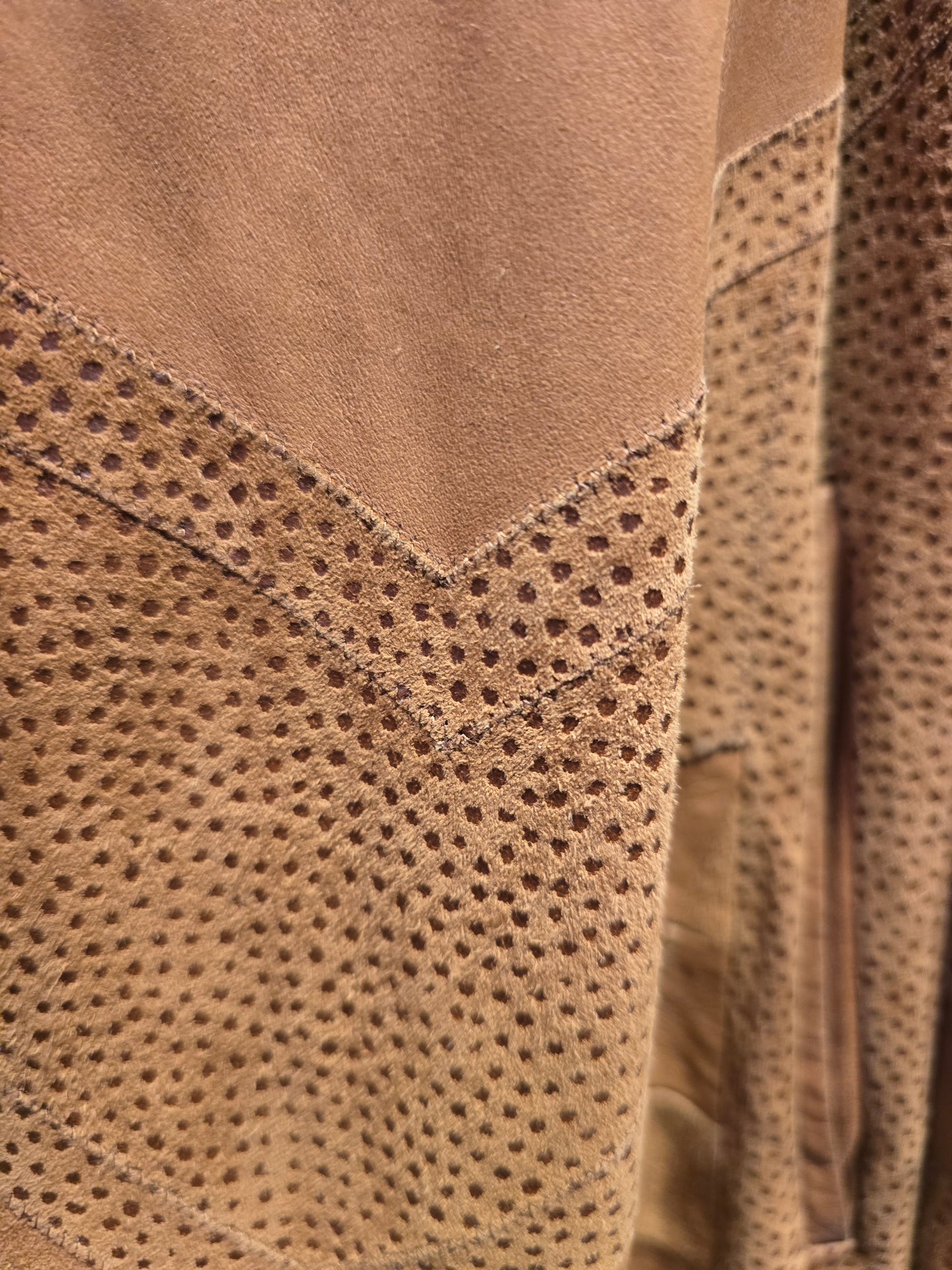 Giacca vintage in pelle e suede