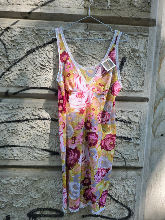 Sottoveste vintage anni 70 a fiori