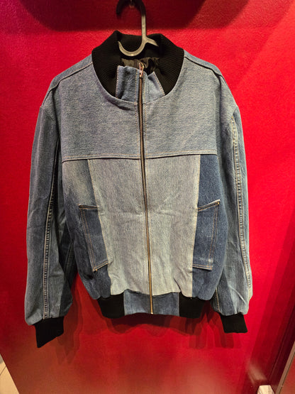Giacca vintage in jeans modello bomber