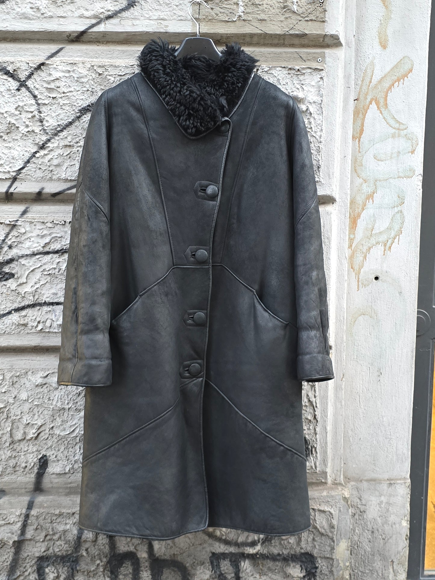 Montone donna vintage shearling a pelo lungo