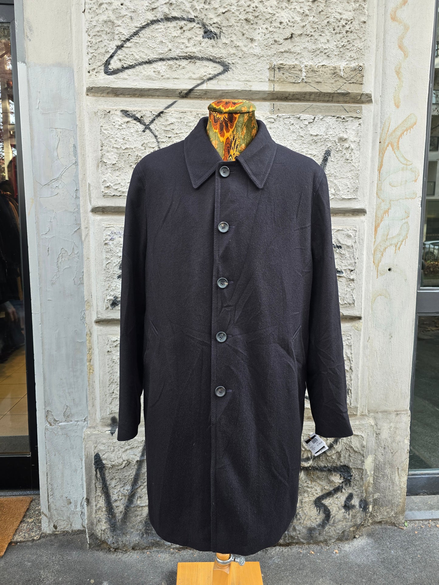 Cappotto vintage Shneider in pura lana blu