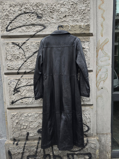 Giacca vintage lunga in vera pelle