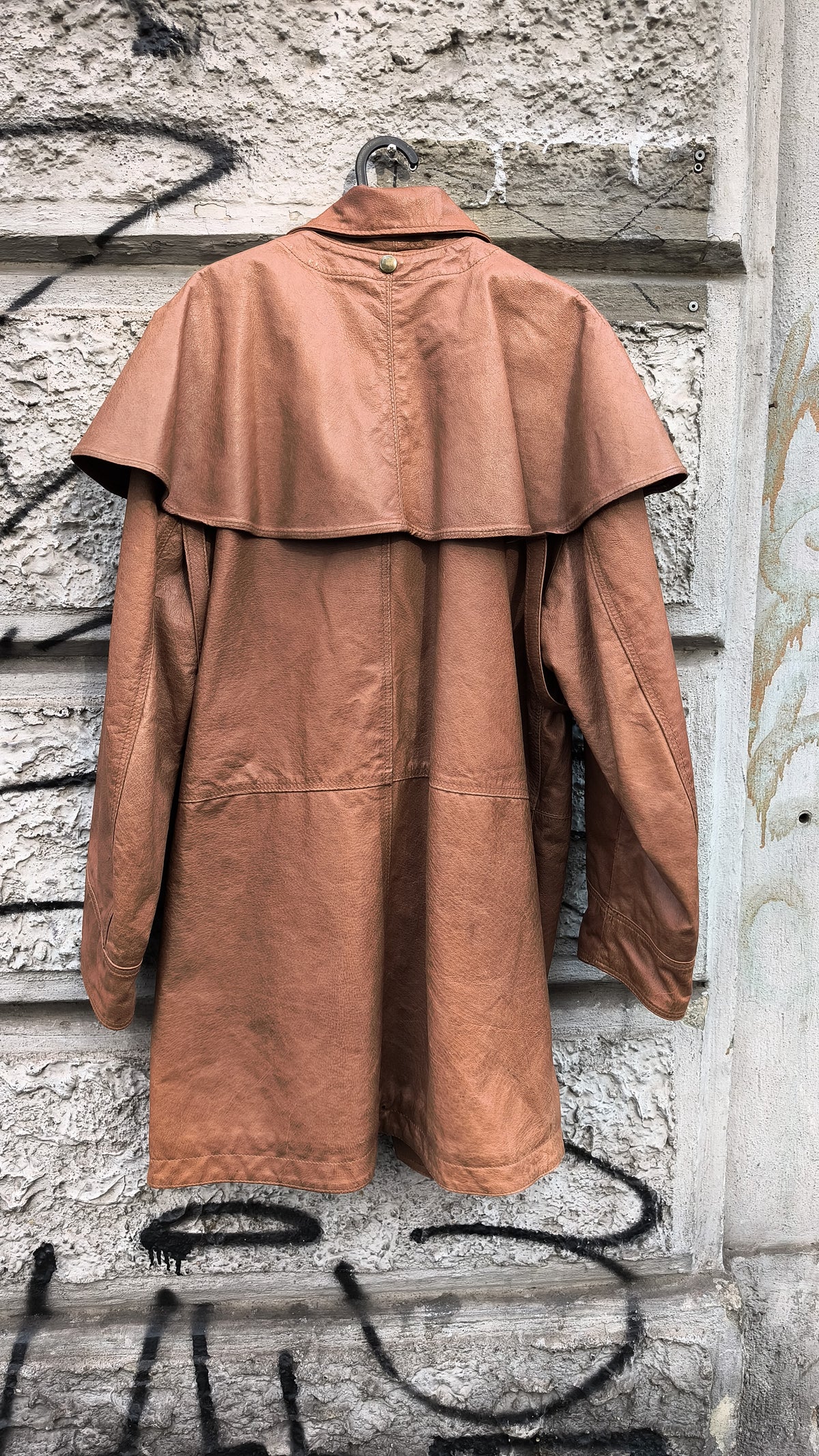 Giacca in vera pelle vintage marrone